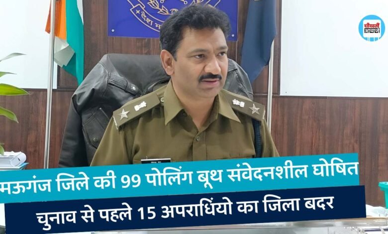 Mauganj News: मऊगंज जिले के 99 पोलिंग बूथ संवेदनशील घोषित, चुनाव से पहले जिले के 15 अपराधियों का हुआ जिला बदर