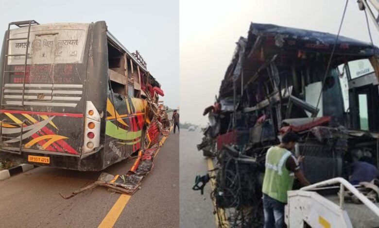 UP unnao Bus Accident: उत्तर प्रदेश के उन्नाव में बड़ा हादसा, यात्री बस ने दूध कंटेनर को मारी टक्कर 18 की मौत