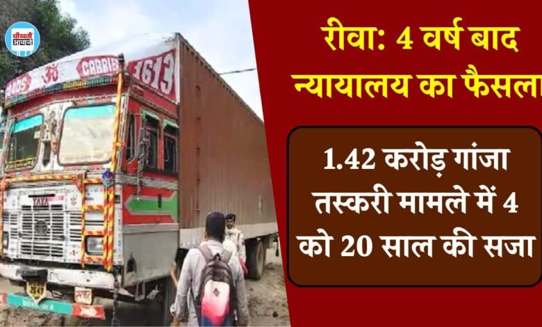 Rewa News: गांजा तस्करी के मामले में चार को 20 साल की सजा, मऊगंज पुलिस ने पकड़ा था कंटेनर में लोड 1.42 करोड़ का गांजा
