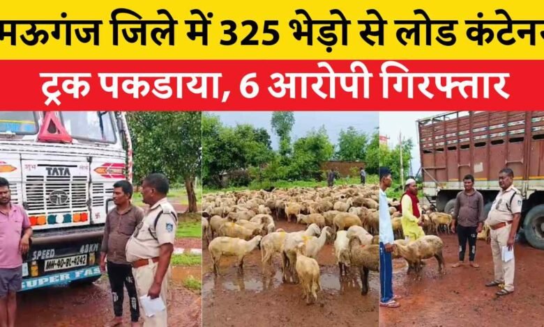 Mauganj News: मऊगंज जिले में 325 भेड़ो से लोड कंटेनर ट्रक पकडाया, 6 आरोपी गिरफ्तार