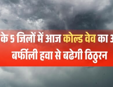 MP Cold Wave Alert: एमपी के 5 जिलों में आज कोल्ड वेव का अलर्ट, बर्फीली हवा से बढेगी ठिठुरन MP Cold Wave Alert