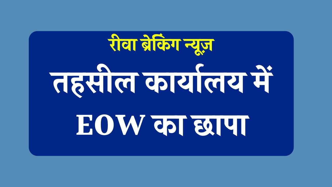 Rewa EOW News: रीवा ईओडब्ल्यू की बड़ी कार्यवाही, 10000 की रिश्वत लेते तहसीलदार का कंप्यूटर ऑपरेटर ट्रैप