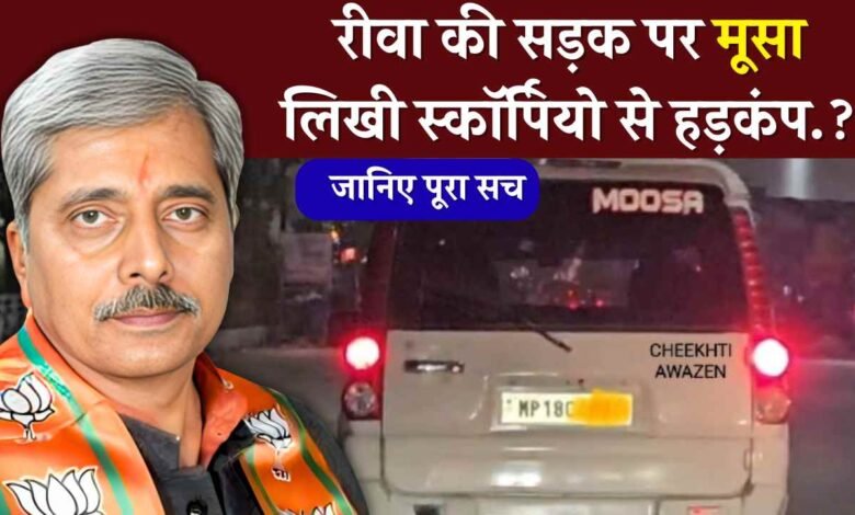Rewa News: रीवा की सड़क पर मूसा लिखी स्कॉर्पियो दिखने से हड़कंप., सोशल मीडिया पर तस्वीर वायरल