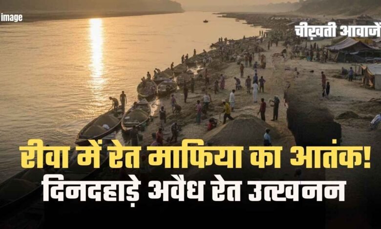 Heavy machinery used by Rewa Sand Mafia for illegal sand excavation