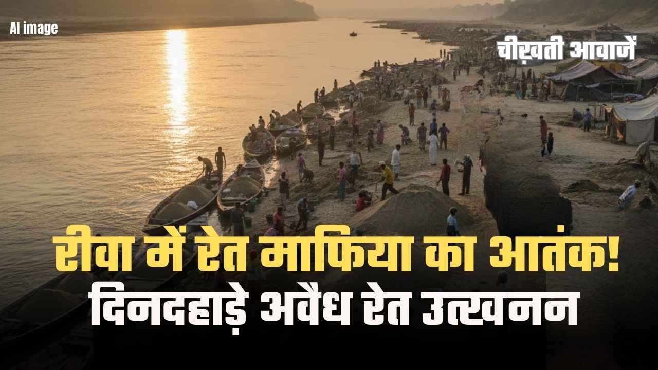 Heavy machinery used by Rewa Sand Mafia for illegal sand excavation